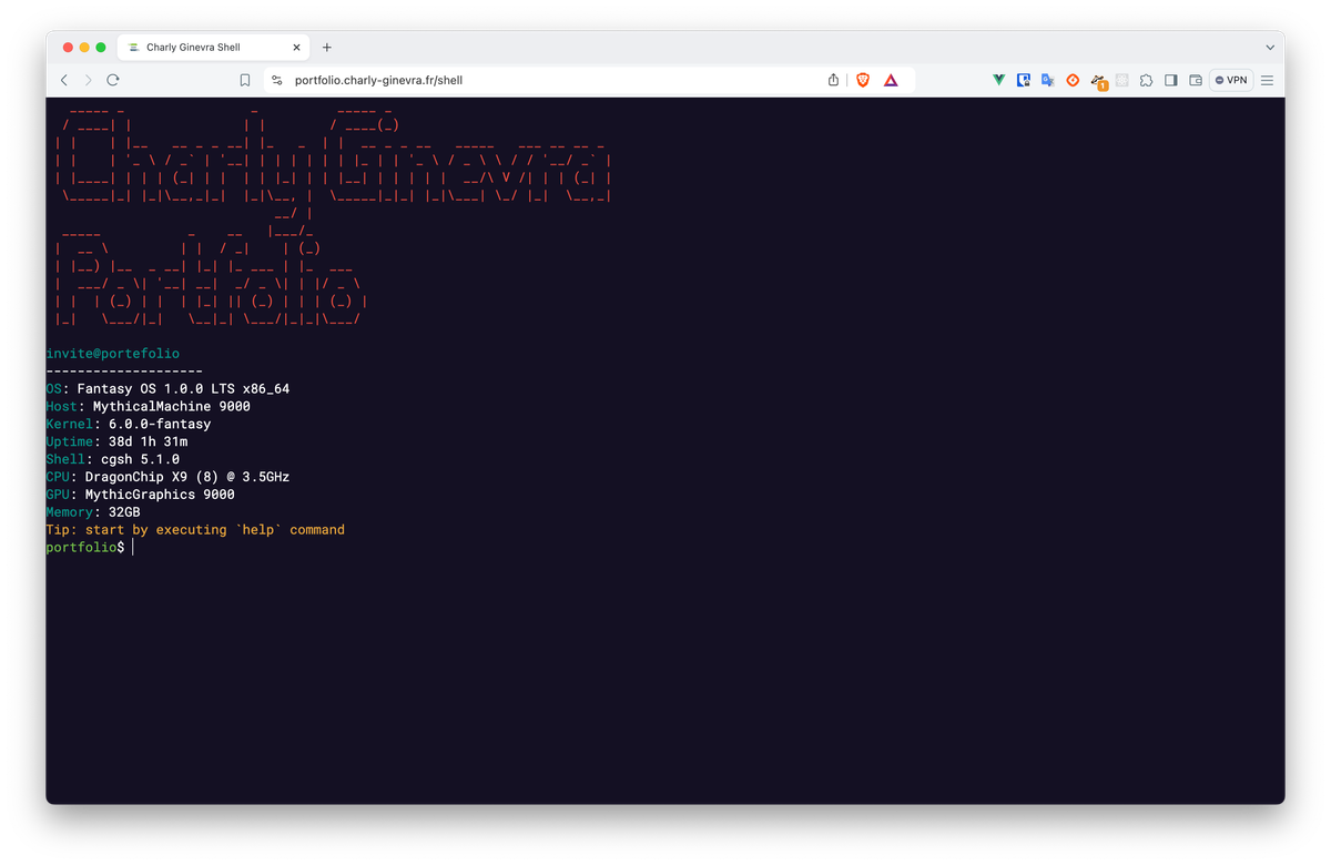 Portfolio dans le terminal